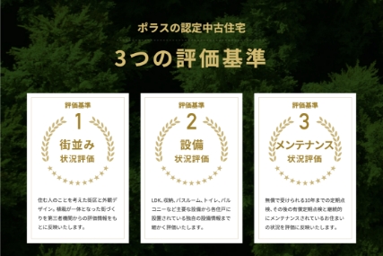 ポラスの認定中古住宅 3つの評価基準